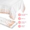 Prestee Rose Gold Plastic Table Cloth Disposable, 4 Pack - 54x108 Inch Rectangle Tablecloths for Wedding and Party - Heavy-Duty, Waterproof Table Covers - Pink and Gold, for Birthday or Fine Dining